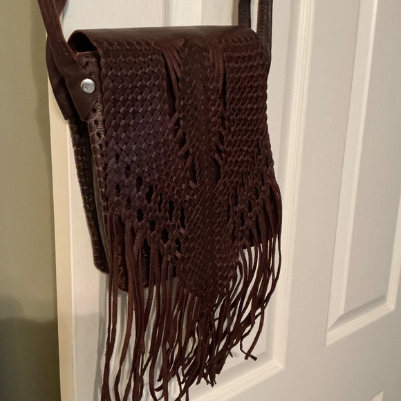 Boho Leather Crossbody Handbag - Picture 9 of 10